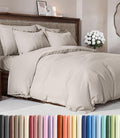 Duvet Cover Full Size Set - Extra Soft Full Size Duvet Cover 80 x 90 with 2 Pillow Shams - Hotel Luxury Easy Care and Fade Free w/Zipper Closures & Ties - Comfy Breathable Bedding Set (Light Grey)