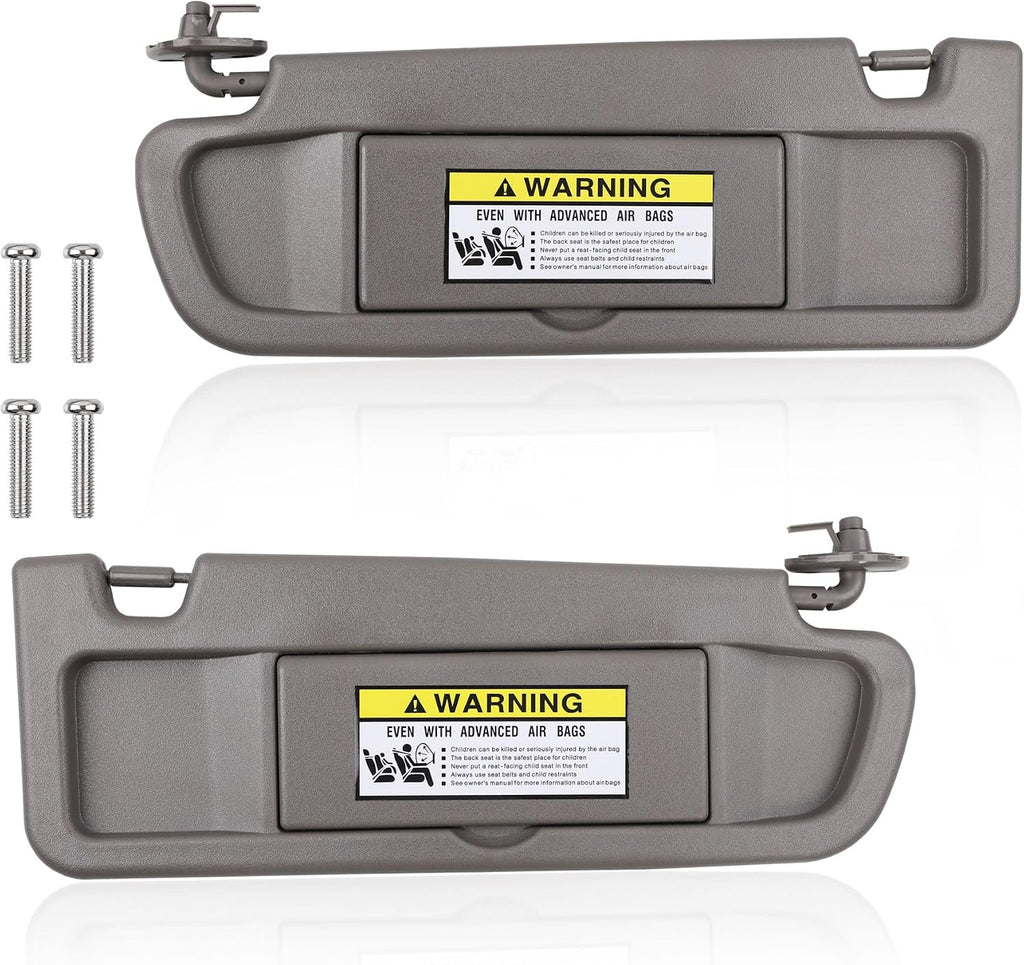 Visera parasol HQPASFY compatible con Honda Civic 2006-2011, visera parasol del lado del conductor izquierdo y del lado del pasajero derecho. Reemplaza las referencias n.° 83280-SNA-A01ZA y 83230-SNA-A01ZA. Color: Gris Atlas.