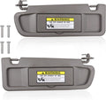 Visera parasol HQPASFY compatible con Honda Civic 2006-2011, visera parasol del lado del conductor izquierdo y del lado del pasajero derecho. Reemplaza las referencias n.° 83280-SNA-A01ZA y 83230-SNA-A01ZA. Color: Gris Atlas.