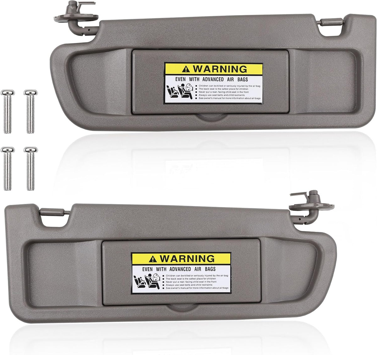 Visera parasol HQPASFY compatible con Honda Civic 2006-2011, visera parasol del lado del conductor izquierdo y del lado del pasajero derecho. Reemplaza las referencias n.° 83280-SNA-A01ZA y 83230-SNA-A01ZA. Color: Gris Atlas.