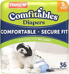 Pañales Desechables para Perros Hartz Talla S — 36 Unidades, Ajuste Cómodo y Seguro, Fácil de Poner