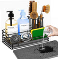 Organizador de fregadero Yofidra: Esponja con piedra de secado instantáneo, cesta de acero inoxidable para esponjas, estropajos y jabón, 24 x 14 x 14 cm, ideal para organizar y decorar el hogar. 