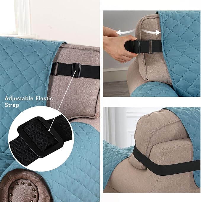 H.VERSAILTEX - Funda para sofá reversible para sofá de 3 cojines, resistente al agua, con ancho de asiento de hasta 66", protector de muebles lavable para perros/gatos/mascotas