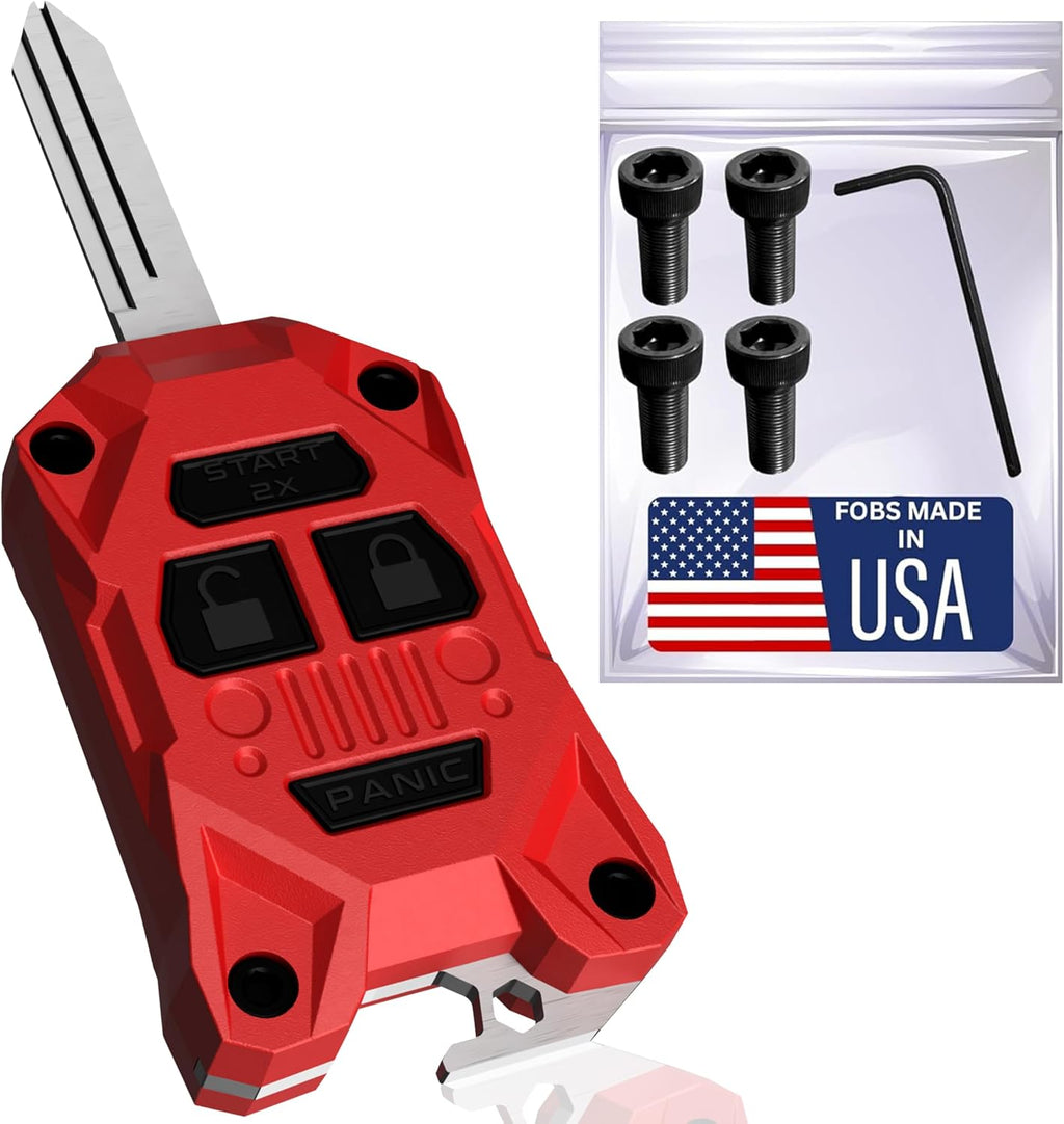 Carcasa de Llave para Jeep con Destapador Incorporado | Estuche Resistente de PC+ABS Hecho en USA | También para Chrysler y Dodge 2005-2018