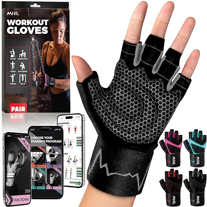MhIL Guantes de Entrenamiento para Hombre – Transpirables con Protección de Palma