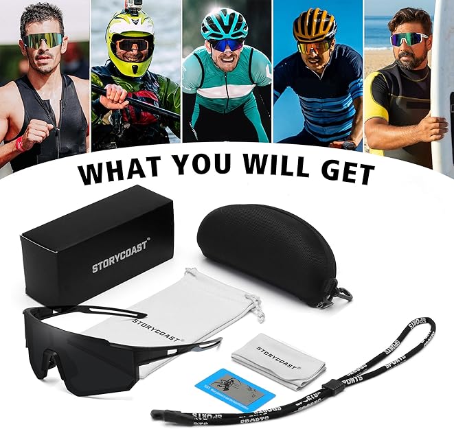 Gafas de sol deportivas polarizadas STORYCOAST para hombre y mujer, montura TR90 irrompible, para ciclismo, pesca y conducción.