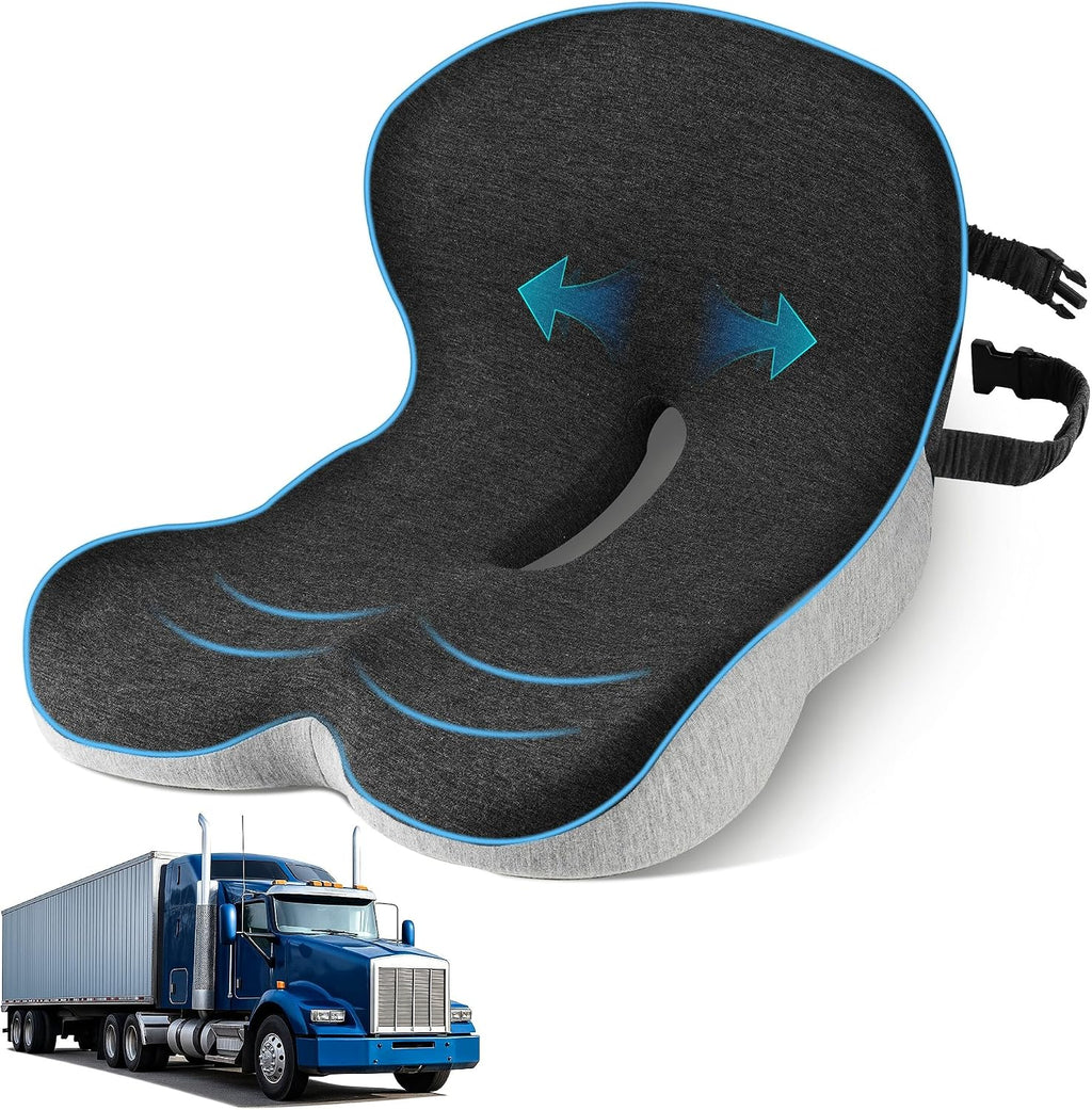 Cojín para asiento de conductor de camión jpinlr, cojín ergonómico en forma de L de espuma viscoelástica para sillas de oficina, comodidad y soporte para sentarse durante largos periodos.
