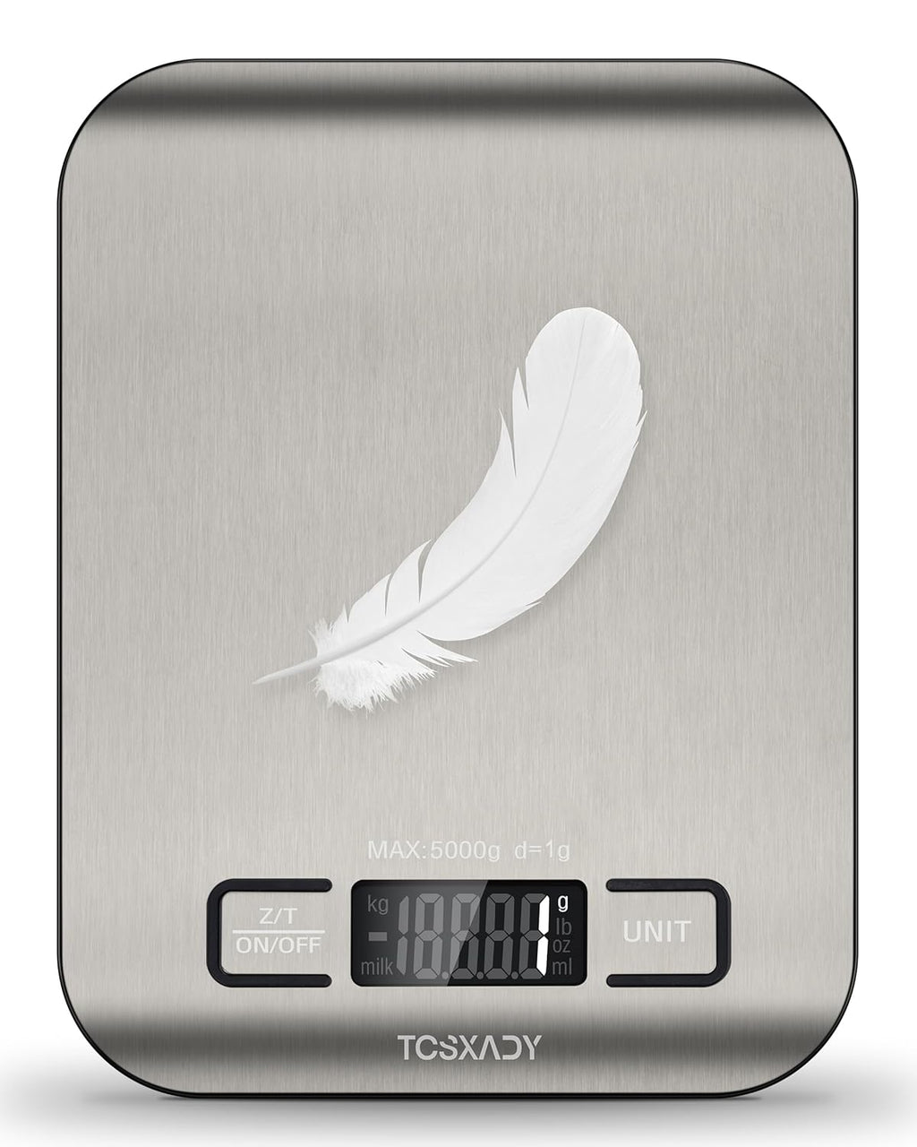 Báscula Digital de Cocina 11lb – Acero Inoxidable con Pantalla LCD y Función Tara