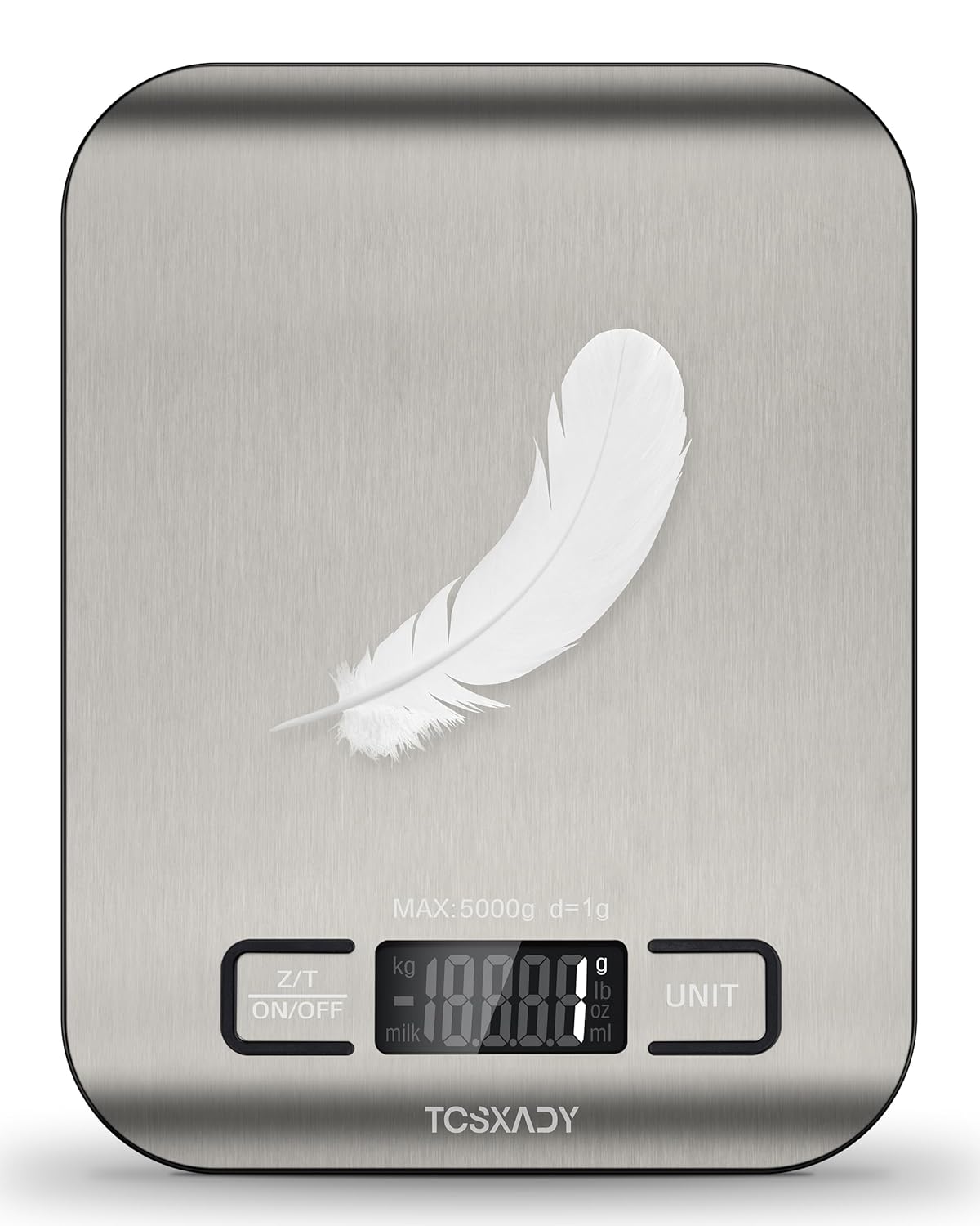 Báscula Digital de Cocina 11lb – Acero Inoxidable con Pantalla LCD y Función Tara