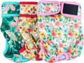 Leekalos 3 Pack Panales Lavables Reutilizables para Perra Hembra | Alta Absorcion Ajustables Doggie Diapers para Periodo (Small, Flora)