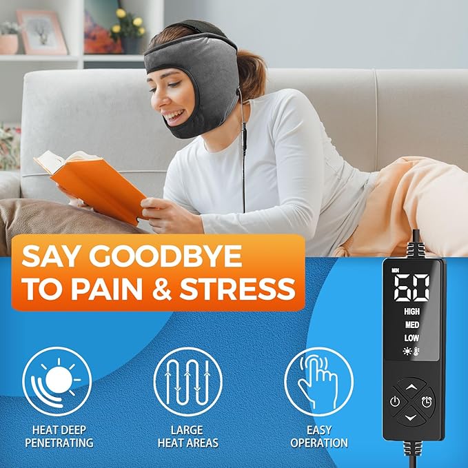 CREATRILL TMJ Relief Products, Face Heating Pad for Jaw Pain, Hot Therapy for Chin, Cheek, and Temple Pain, Tension Headache Relief