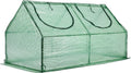 Mini Invernadero BPS 4 x 2 x 2 pies | Cubierta PE Verde con Proteccion UV | Ventanas Enrollables con Cierre | Ideal para Interior, Exterior y Camas de Cultivo Elevadas