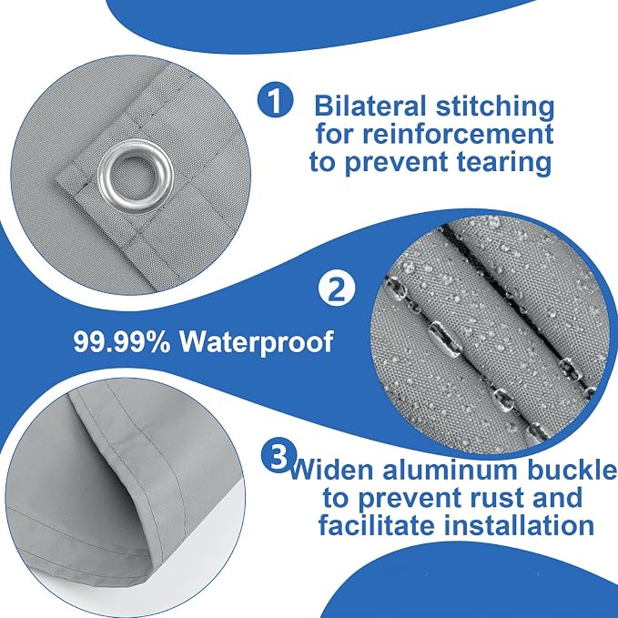 Pantalla de Privacidad para Balcón SUNLAX – 0.9 x 3 m, Impermeable, Protección UV, Gris