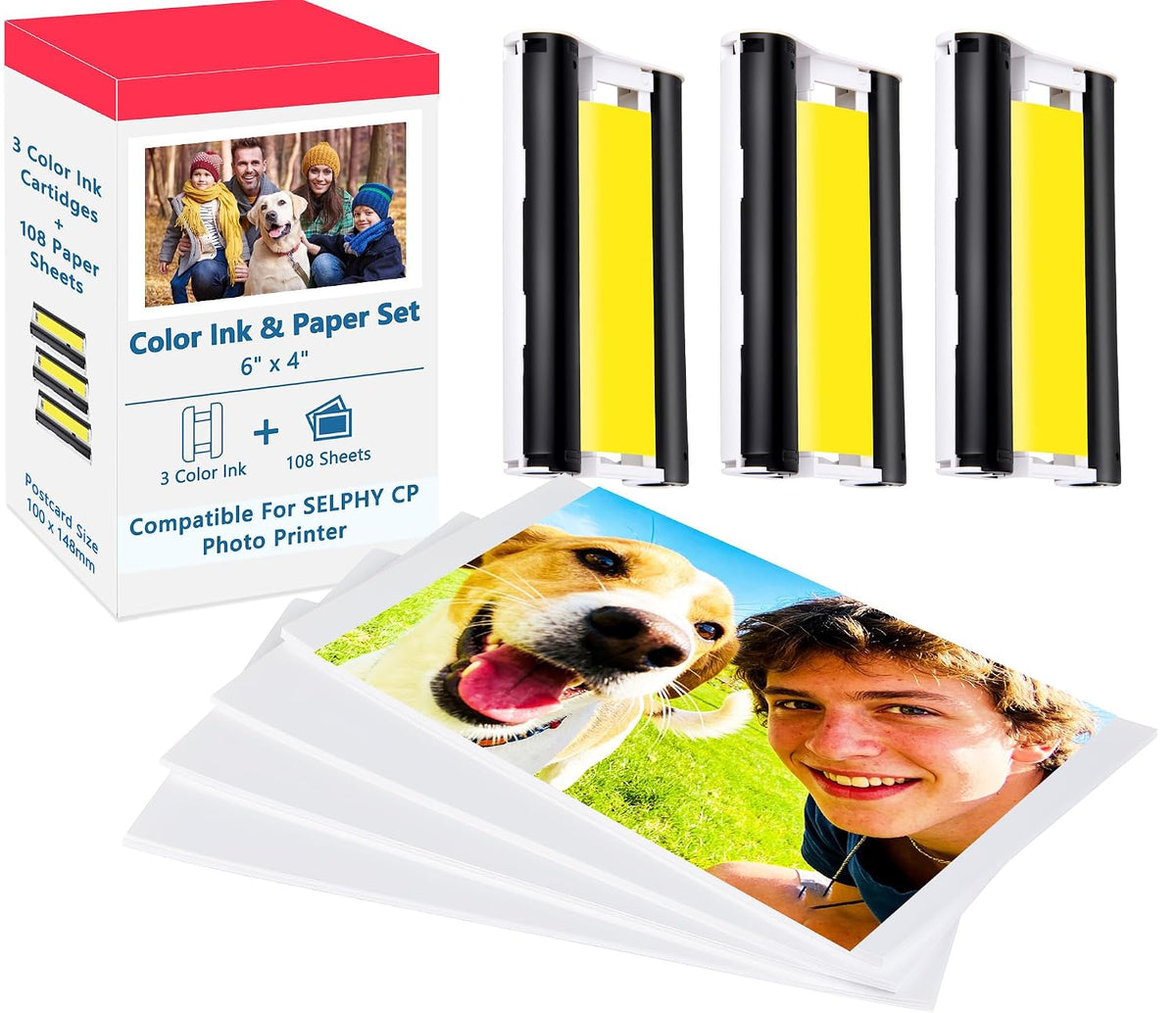 Set de Tinta y Papel KP-108IN Compatible con Canon Selphy CP1500, CP1300 y CP1200