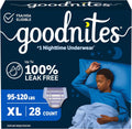 Ropa interior Goodnites para niños con enuresis nocturna, talla extragrande (43-54 kg), 28 unidades (2 paquetes de 14), el empaque puede variar.