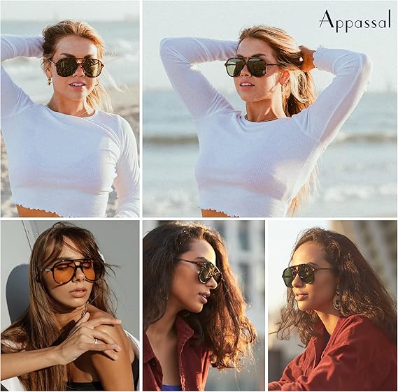 Gafas de sol polarizadas retro para mujer y hombre, estilo vintage, doble puente cuadrado