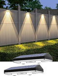 Luces solares para valla (2 unidades, RGB y 7 colores, lente brillante LED, luz de cubierta de atardecer a amanecer, luces solares para exteriores, impermeables