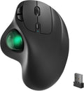 Ratón inalámbrico con trackball Nulea M501, recargable, ergonómico, fácil de controlar con el pulgar, seguimiento preciso y fluido, conexión para 3 dispositivos (Bluetooth o receptor USB), compatible con PC, portátil, Mac y Windows.