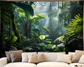 Tapiz Decorativo QGHOT Selva Tropical XL | 78.7"x104" | Hojas de Palma Verdes | Arte de Pared para Dormitorio, Sala y Oficina