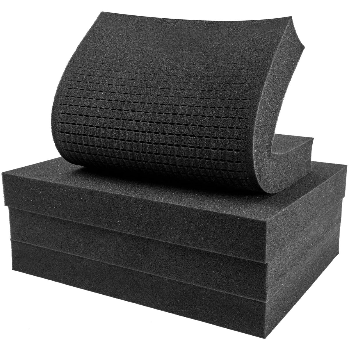 Paquete de 4 insertos de espuma de 40,6 x 30,5 x 5 cm para estuches de armas - Acolchado de espuma negra de alta densidad precortado y personalizable para piezas de armas, cajas de herramientas, bolsas de cámaras y protección de equipos de precisión.