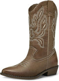 TALLA (US-8)-mysoft Botas vaqueras para mujer, botas vaqueras de tacón grueso a media