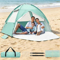 Tienda de playa NHOWIN para 3-4 personas, toldo grande y fácil de montar con protección UV UPF 50, tienda de sombra portátil con 3 ventanas de malla ventiladas para exteriores, picnics y pesca.