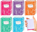 Sinload Paquete de 30 mini cuadernos de composición en espiral, 3.5 x 2.5 pulgadas, diseño de mármol, pequeños cuadernos de bolsillo en blanco, 80 páginas, blocs de notas para diario, oficina, universidad, estudiantes, regalos de graduación (colores