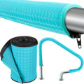 Funda antideslizante Vincreem de 2, 4 m (8 pies) para barandillas de piscinas, con cremalleras, para cubiertas de barandillas de piscinas y patios, fabricada con neopreno color turquesa, accesorios de natación, empuñaduras antideslizantes
