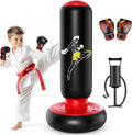 QPAU Saco de Boxeo Inflable para Ninos con Guantes | 66 pulgadas, Estable y Grande | Regalo para Ninos y Ninas de 6 a 12 Anos, para Karate, Taekwondo y MMA