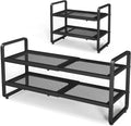 Zapatero de metal expandible para armario, entrada y garaje, 2 niveles