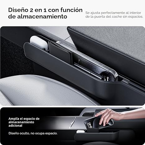 Bandeja de Volante YONZEE 2 en 1 | Mesa Plegable para Auto + Organizador Relleno Asiento | Fibra de Carbono