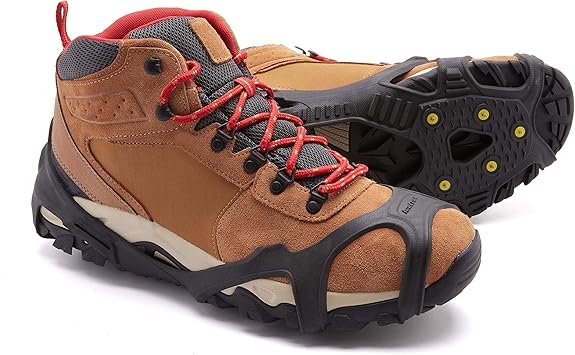 Crampones ICETRAX V3 de Tungsteno, Tacos de Hielo para Zapatos y Botas - Agarres de Hielo para Nieve y Hielo, Agarres Antideslizantes para Zapatos con Talón Reflectante