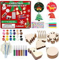 Kit de manualidades navideñas de madera Collabell para pintar adornos navideños, rodajas de madera sin terminar, manualidades navideñas para niños y adultos, materiales de arte y manualidades para decorar el árbol de Navidad.