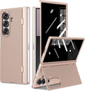 LEVE GOLPE EN PARTE INTERNA DE PANTALLA (USADO) Ruky Funda para Galaxy Z Fold 7 con Soporte | Protector de Privacidad Integrado, Carga Inalambrica | Antichoque Delgada, Dorada