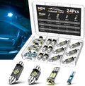 ⚠️ LE FALTA 1 AL KIT - Kit 24 Luces LED Interiores para Auto Zakolak — Ultra Brillantes, Domo, Mapa y Puertas, Color Azul Hielo