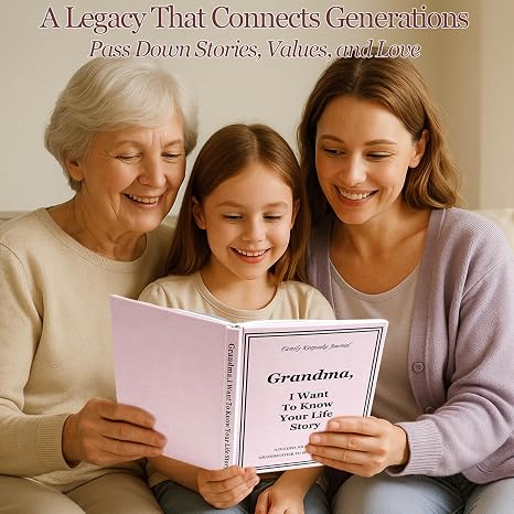 Diario de cuentos de la abuela I Want to Hear Your Life, libro de tapa dura de cuero con más de 250 preguntas rápidas para que la abuela comparta su amor y recuerdos, regalos para abuela, cumpleaños