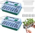 Kits de bandejas de germinación HIRALIY de 80 celdas con luz de cultivo, bandejas reutilizables para germinación de plantas, fácil trasplante, con cúpulas y bases, para iniciar el cultivo de hortalizas, flores, hierbas, jardinería de interior