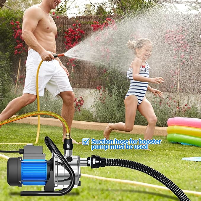 Bomba de Transferencia de Agua PANRANO – 110V, 1.6HP, 1800GPH, Eléctrica Portátil para Pozo Profundo, Drenaje de Piscina, Riego Agrícola y Lagos