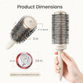 Cepillo redondo extralargo AIMIKE NaturaVol PLUS para secado con secador, cepillo redondo de 2,1" (3" de diámetro total) para cabello largo y grueso, tecnología cerámica térmica nano para un secado más rápido, aporta volumen y brillo.