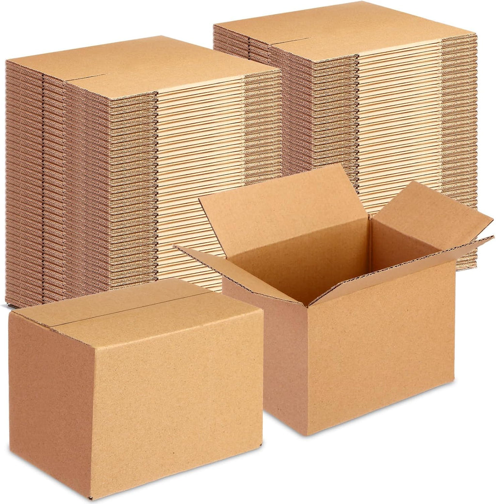 Yeaqee 72 Cajas de Envío de Cartón Corrugado 6x4x4 Pulgadas – Embalaje Kraft para Envíos, Regalos y Almacenamiento