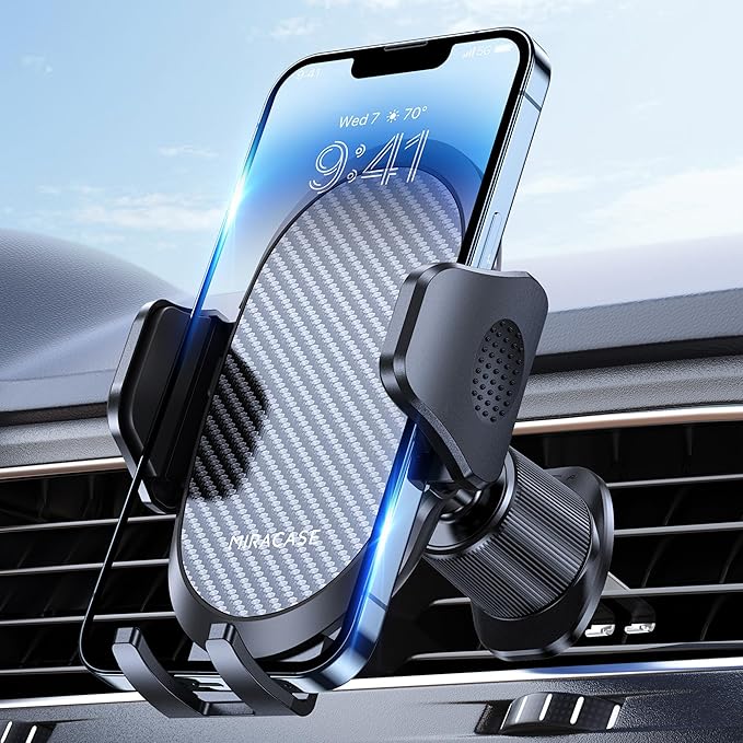 Miracase Soportes para teléfono para tu coche con gancho de metal, soporte para teléfono celular de ventilación de aire, soporte universal para automóvil para Garmin GPS Fit iPhone Android