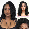 Peluca Lady Miranda de doble encaje con rastas, cabello de bebé, pre-depilada, sin nudos, con raya cuadrada, peluca de rastas sintéticas, pelucas trenzadas para mujeres negras, peluca de doble encaje con rastas, cabello de ganchillo para mujeres negras.