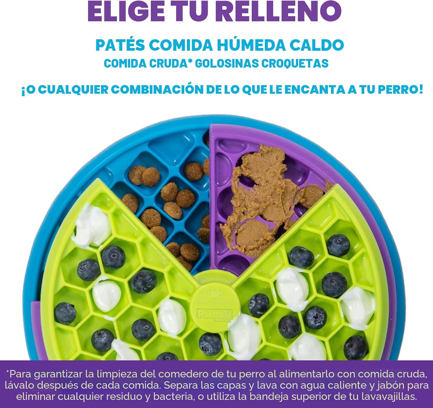 Juego Interactivo 3 en 1 para Perros Nina Ottosson | Tapete Lamer + Comedero Lento + Rompecabezas