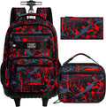 Mochila con Ruedas ZLYERT 3 en 1 para Hombres y Jóvenes | Mochila de Viaje con Ruedas para Universidad y Adultos | Roja