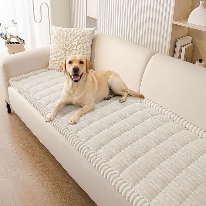 Funda de Sofá para Mascotas – Antideslizante, Lavable y Suave | Blanco
