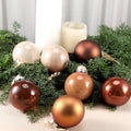 Sonwyoung 9 Pcs Brown Glass Christmas Ball Ornaments 3.15 Inches Hanging Bulbs Ornaments Neutral Ornament Set Christmas Baubles Hanging Balls for Holiday Xmas Tree Wedding Decorations