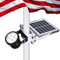 Luz Solar para Asta de Bandera, Auro 7 Foco Solar de 7 LED para Postes de 1.5"-3.3", 12H Auto Encendido/Apagado del Anochecer al Amanecer, 5W Exterior IP65 Impermeable, Multiuso en Paisajismo