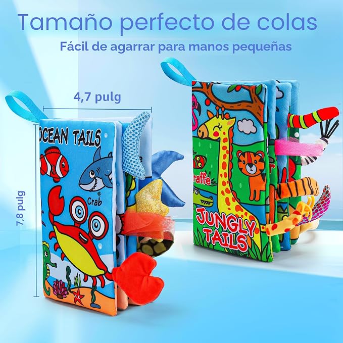 Juguetes de viaje sensoriales para bebés de 0 a 6 meses, 2 unidades, para bebés de 0 a 6 meses | 3 4 5 6 Month Crinkle Touch Feel Busy Soft Book for Babies 0-3-6-12 Month Newborn Essentials Must Haves Boy Girl Shower Gifts