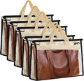 Gabotrie Bolsas Antipolvo para Bolsos 5 Piezas | Fundas Transparentes con Cierre y Asa | Almacenamiento Colgante para Closet, Medianas