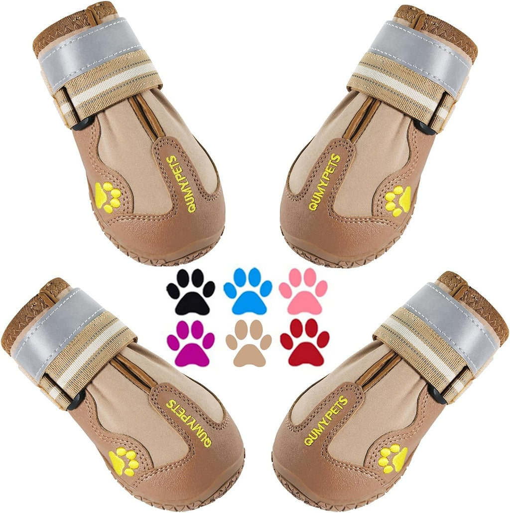 QUMY Zapatos para Perros Grandes y Medianos | Botas Protectoras de Patas, Antideslizantes, para Nieve, Pavimento Caliente y Lluvia